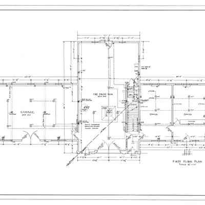 Passamaquoddy Bay Tidal Power Development | Temporary Buildings | Utilities Building | First Floor Plan | Q-E 21/1