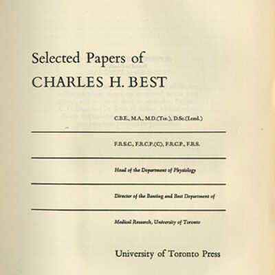Selected Papers of Charles H. Best