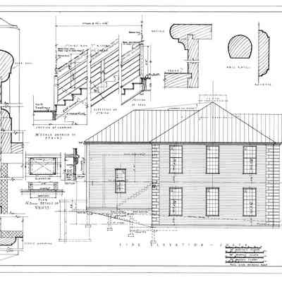 Passamaquoddy Bay Tidal Power Development | Temporary Buildings | School-House | Side Elevation - South | Q-E 28/5