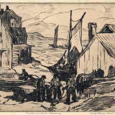 Harbor scene | George Pearse Ennis | Dry Point Etching | 1931