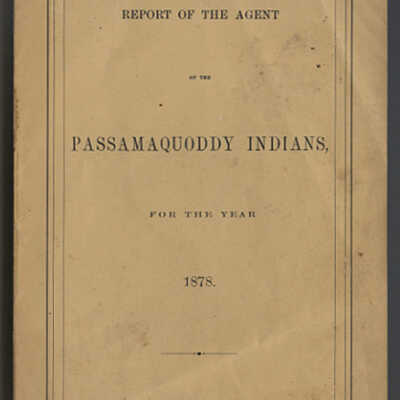 Report of the Agent of the Passamaquoddy Indians for the Year 1878