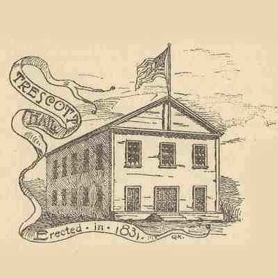 Trescott Hall. Engraving in Kilby's Eastport and Passamaquoddy (1888), p.442.