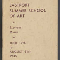 Eastport Summer School of Art | Program Booklet | 1935 | Eastport, Maine