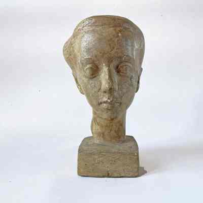 Helena Simkhovitch - 14: Woman's Head II : 10 1/2 x 7 ; tinted plaster