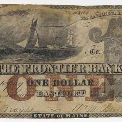 Frontier Bank | Eastport, Maine | One Dollar Bank Note | 1853