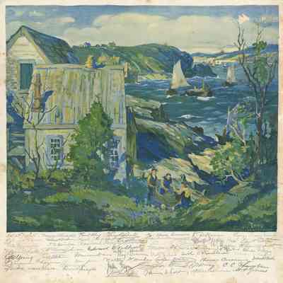 Poster | Bucknam's Head, Eastport, Maine | Reproduction of Painting by George Pearse Ennis | Copyright by S.T. Shaw, 1923