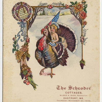 The Schroder | Thanksgiving Menu | Thursday, November 30, 1905 | Eastport, Maine