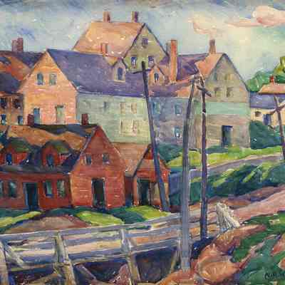 Nellie Augusta Knopf | Sodom Bridge, Eastport, Maine | Watercolor | 1926