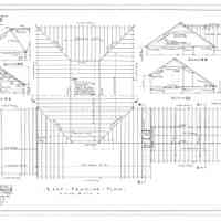 Passamaquoddy Bay Tidal Power Development | Temporary Buildings | Guest House | Roof Framing Plan | Q-E 20/7