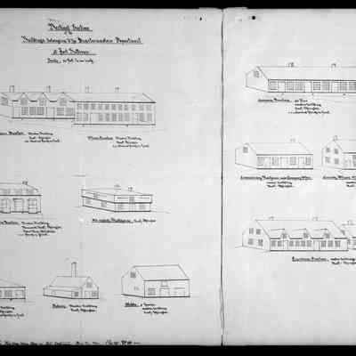 Vertical Section of the Buildings belonging to the Quartermaster's Department at Fort Sullivan | Eastport, Maine