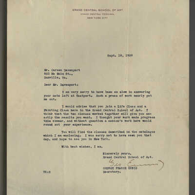 Correspondence between George Pearse Ennis and Carsen Davenport, 1929-1936