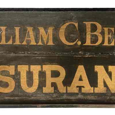 William C. Beale Insurance | Wooden Sign | Eastport, Maine | c.1911