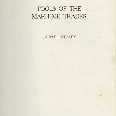 Tools of the Maritime Trades | John E. Horsley