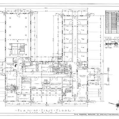 Passamaquoddy Bay Tidal Power Development | Temporary Buildings | Hospital | Plan of First Floor | Q-E 24/1