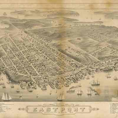 Bird's Eye View of Eastport, Washington Co. Maine, 1879 | Pub. by J.J. Stoner, Madison, Wis.
