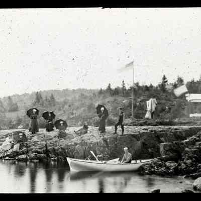 Camping Party | Buck's Harbor, Maine | Glass Magic Lantern Slide | R. Clinton Fuller | 1884