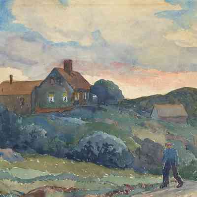 Oscar Julius | Todd House and Todd's Head, Eastport, Maine | c.1930 | Watercolor