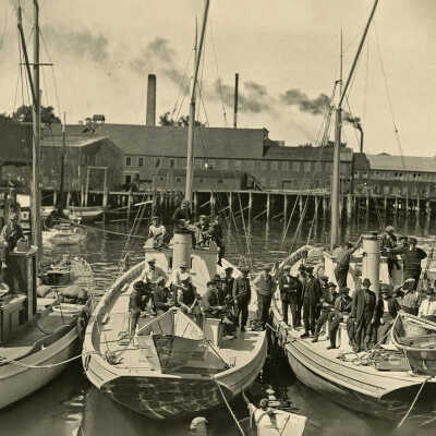Sardine Carriers, Eastport, Maine Waterfront, c.1925 | Fred Milliken [likely photographer]