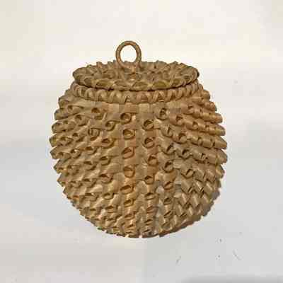 Splint Ash and Sweet Grass Basket | Theresa Neptune Gardner, July, 2000 | Passamaquoddy