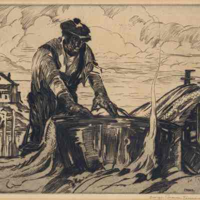 George Pearse Ennis | Tarring Nets | Dry Point Etching | 1930
