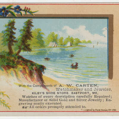 A.W. Carten, Watchmaker and Jeweler, Kilby's Shoe Store, Eastport, Maine