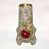Martha "Mattie" Waide (1857-1929) | Hand Painted China Vase | Eastport, Maine