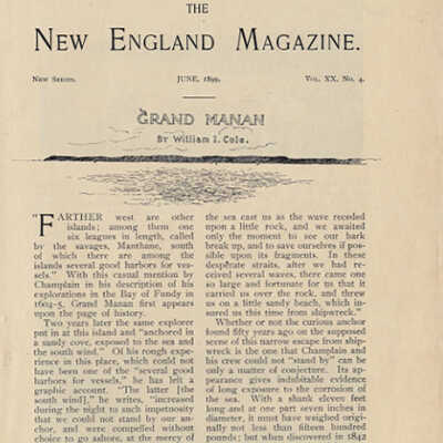 Grand Manan | William I. Cole | The New England Magazine, New Series, Vol. XX, No. 4, June 1899, pp. 387 - 402