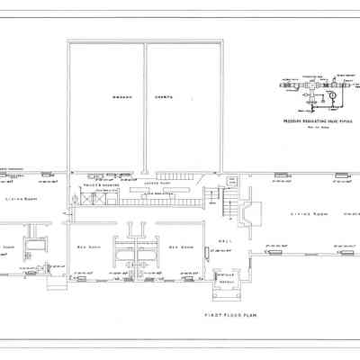 Passamaquoddy Bay Tidal Power Development | Temporary Buildings | Guest House | First Floor Plan | Q-E 20/14