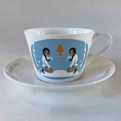 Royal Tuscan Cup and Saucer | Micmac Indian Craftsmen | Big Cove Reserve, New Brunswick