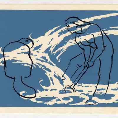 The Reversing Falls Legend | Screen Printed Card | Micmac Indian Craftsmen, Big Cove Reserve, New Brunswick
