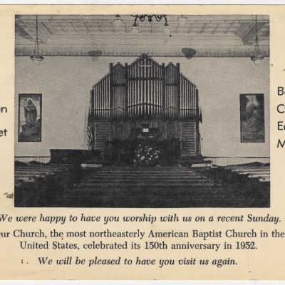 Interior view of Washington Street Baptist Church, Eastport, Maine