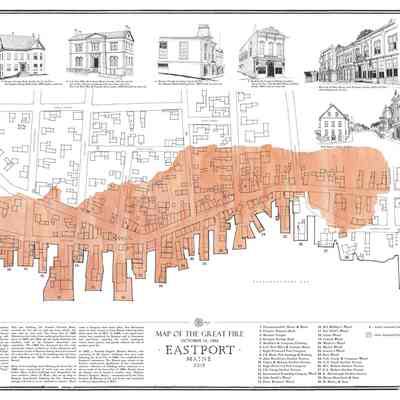 Map of the Great Fire October 14, 1886 Eastport, Maine | Kirsten Sparenborg