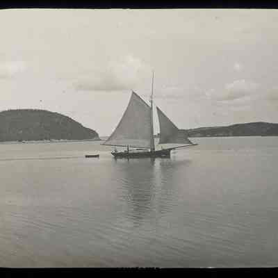 Sailing Yacht, Alert | Buck's Harbor, Machiasport, Maine | Glass Magic Lantern Slide | R. Clinton Fuller | 1889