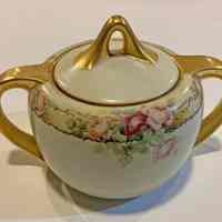 Martha "Mattie" Waide (1857-1929) | Hand Painted China Covered Sugar Bowl | Eastport, Maine