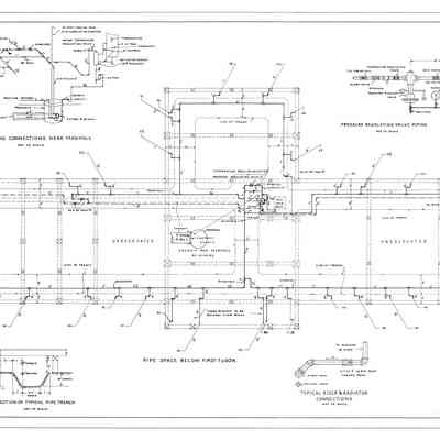 Passamaquoddy Bay Tidal Power Development | Temporary Buildings | Utilities Building | Pipe Space Below First Floor | Q-E 21/10