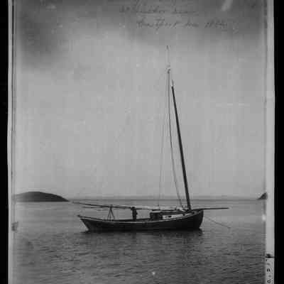 Quoddy Fishing Boat at Anchor near Eastport, Maine 1882