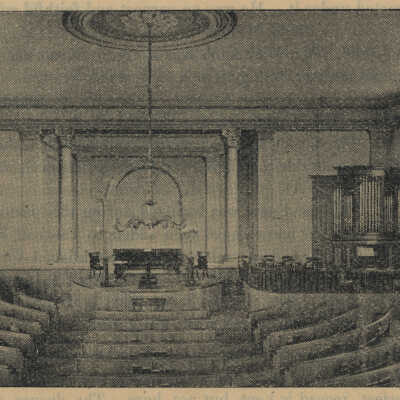 Photograph of Original Interior of Washington Street Baptist Church, Eastport, Maine