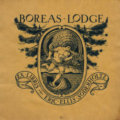 Boreas Lodge | Ex Libris, Eric Ellis Soderholtz | Bookplate