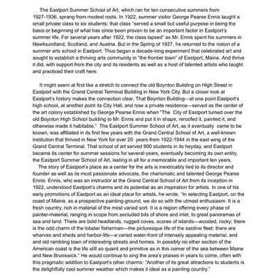 The Eastport Summer Art School | Margaret Whalen | 2023