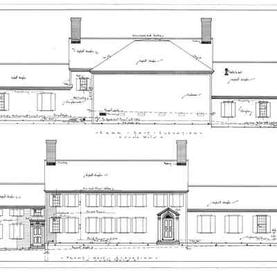 Passamaquoddy Bay Tidal Power Development | Temporary Buildings | Guest House | Rear East Elevation & Front West Elevation | Q-E 20/3