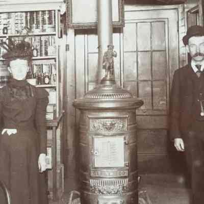 Photograph 43Key3. From Pat & Sven Oftedal. Photograph was found on Ancestry.com, showing the interior of the store with John & Emma McGregor.