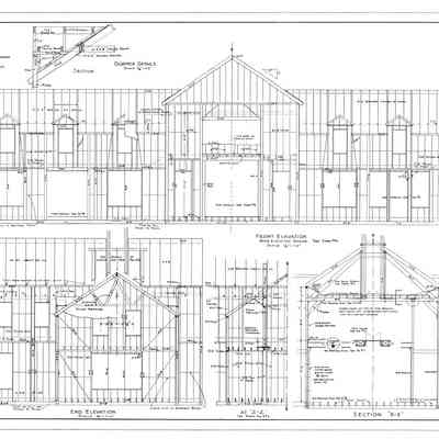 Passamaquoddy Bay Tidal Power Development | Temporary Buildings | Utilities Building | Front Elevation | Q-E 21/8