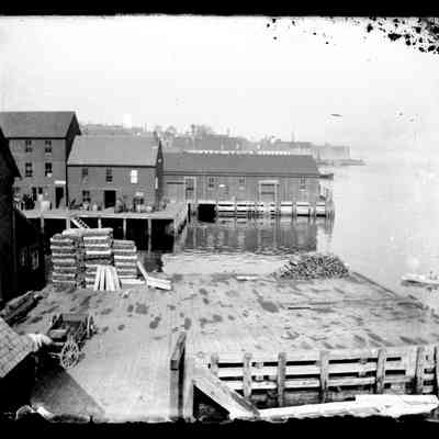 Eastport, Maine Waterfront, c. 1900. Wadsworth sign at far left. | Furman 4