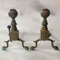 Brass Andirons | Hayden House, 17 Boynton Street, Eastport, Maine