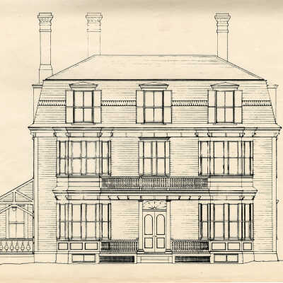 Hayden House Architectural Drawing | South Front Profile | Ken Schiano, Architect