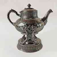 James W. Tufts Silver Plate Quadruple Tea Pot With Cradle