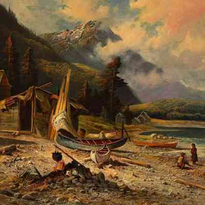 Carl Philipp Weber | Passamaquoddy Fishing Encampment, Grand Manan Island, New Brunswick | Oil on canvas, 1878
