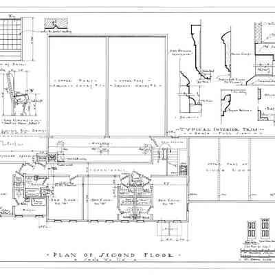 Passamaquoddy Bay Tidal Power Development | Temporary Buildings | Guest House | Plan of Second Floor | Q-E 20/2
