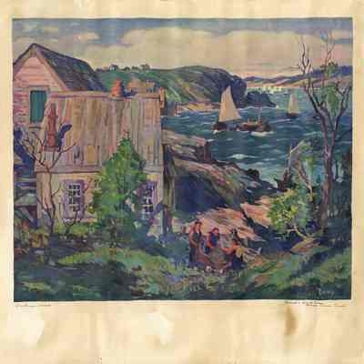 Poster | Bucknam's Head, Eastport, Maine | Reproduction of Painting by George Pearse Ennis | Copyright by S.T. Shaw, 1923