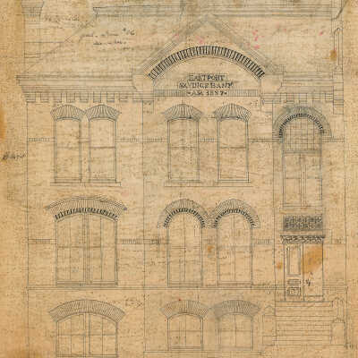 Eastport Savings Bank | Eastport, Maine | Henry N. Black, Architect | West Exterior Wall Plan, 1887